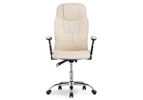 Кресло для руководителя Vestra cream 15259 Woodville, бежевый/искусственная кожа, ножки/металл/хром, размеры - ****620*640 фото 3