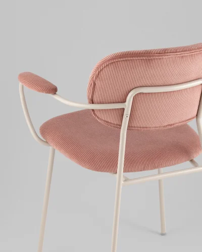 Стул Кэрол, пыльно-розовый, серые ножки УТ000040243 Stool Group, розовый/вельвет, ножки/металл/бежевый, размеры - *770**** фото 3