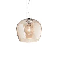 Светильник подвесной BLOSSOM SP1 AMBRA Ideal Lux янтарный 1 лампа, основание хром в стиле современный 