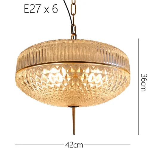 Светильник подвесной AMPLE A 167806-26 ImperiumLoft прозрачный 6 ламп, основание золотое в стиле современный арт-деко  фото 12