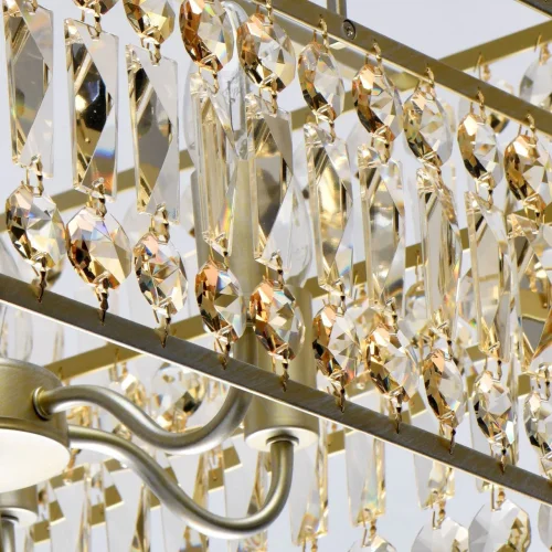 Люстра потолочная хрустальная Монарх 121012306 MW-Light янтарная прозрачная на 6 ламп, основание золотое в стиле классический  фото 12