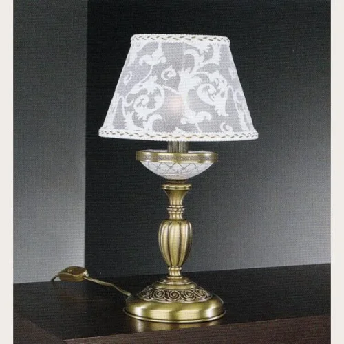 Настольная лампа P 7032 P Reccagni Angelo белая 1 лампа, основание античное бронза латунь металл в стиле классический 