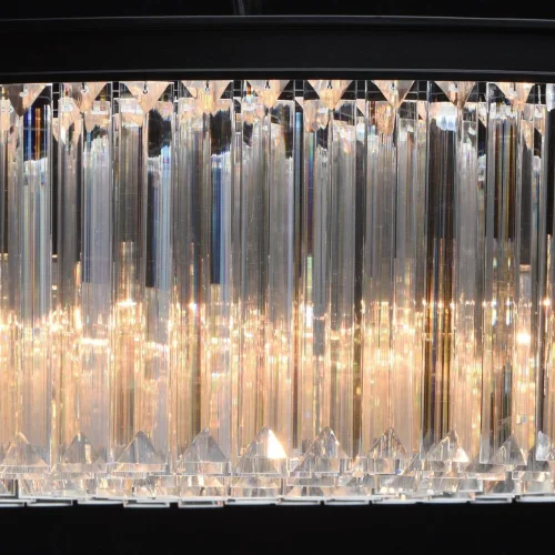Люстра подвесная хрустальная Гослар 498014910 MW-Light прозрачная на 10 ламп, основание чёрное в стиле модерн  фото 8