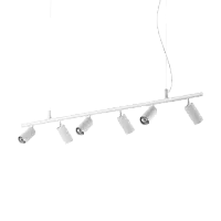 Светильник подвесной DYNAMITE SP6 BIANCO Ideal Lux белый на 6 ламп, основание белое в стиле современный 