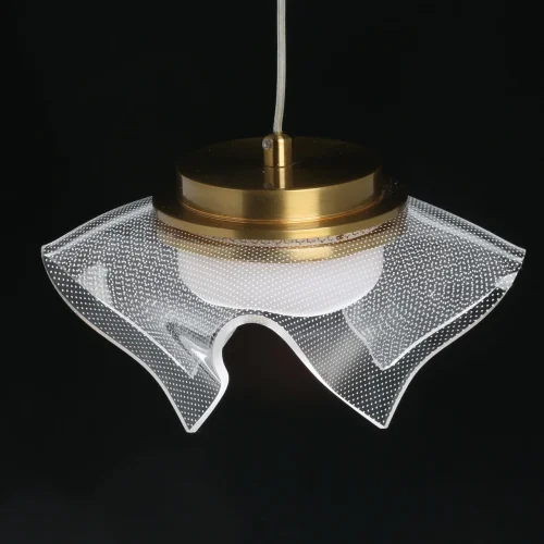Светильник подвесной LED Ауксис 722012205 DeMarkt прозрачный 5 ламп, основание бронзовое в стиле современный флористика каскад фото 9