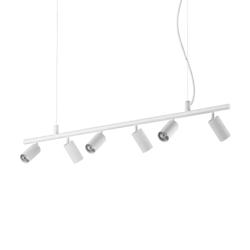 Светильник подвесной DYNAMITE SP6 BIANCO Ideal Lux белый на 6 ламп, основание белое в стиле современный 