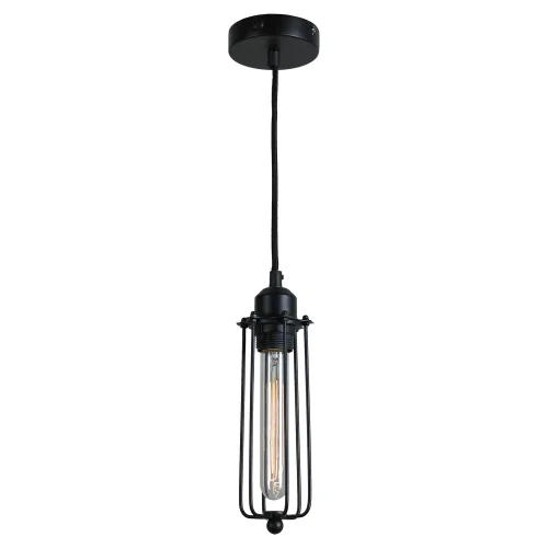 Светильник подвесной лофт LSP-9608 Lussole чёрный 1 лампа, основание чёрное в стиле лофт  фото 2