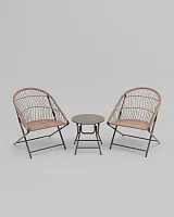 Комплект складной мебели для сада Soley, коричневый УТ000039926 Stool Group на 1 , основание в стиле кантри раскладной