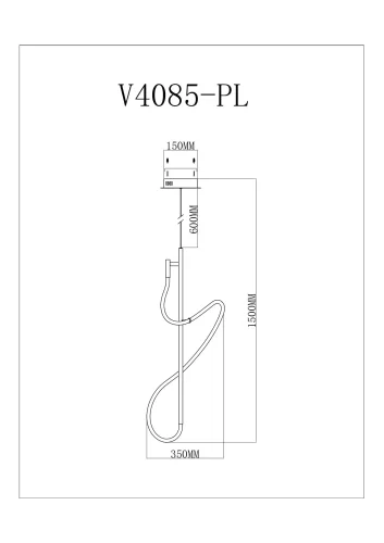 Светильник подвесной LED True V4085-PL Moderli белый 1 лампа, основание чёрное в стиле минимализм хай-тек современный  фото 2