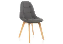 Деревянный стул Filip dark gray / wood 15101 Woodville, серый/велюр, ножки/массив бука дерево/натуральный, размеры - ****460*530