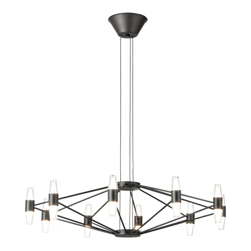 Люстра подвесная LED Hopkins LSP-7408 Lussole белая на 1 , основание чёрное в стиле современный хай-тек фото 2