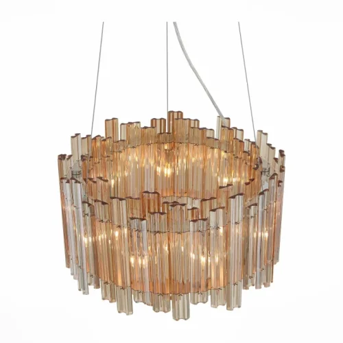 Люстра подвесная Versita SL400.103.09 ST-Luce янтарная на 9 ламп, основание хром в стиле арт-деко современный фото 2