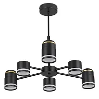 Люстра на штанге Virsava 8234/6C Lumion чёрная на 6 ламп, основание чёрное в стиле минимализм звездное небо