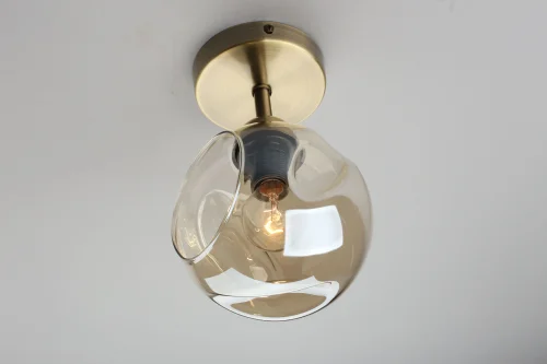 Бра Ostellato OML-93301-01 Omnilux прозрачный на 1 лампа, основание матовое золото в стиле лофт  фото 2