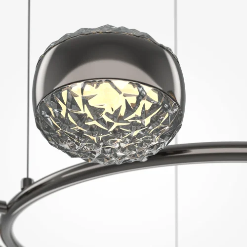 Люстра подвесная LED Mind MOD299PL-L80BC3K Maytoni серая на 1 лампу, основание чёрное в стиле современный шар фото 2