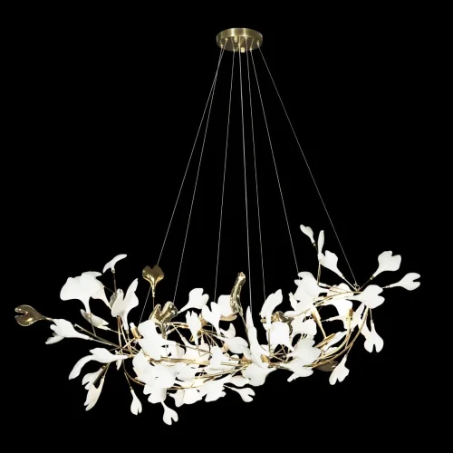 Люстра подвесная Fleur 10125/10 LOFT IT белая на 10 ламп, основание золотое в стиле флористика арт-деко  фото 2