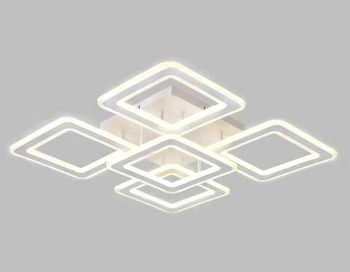 Люстра потолочная LED с пультом Acrylica Original FA866 Ambrella light белая на 1 лампа, основание белое в стиле современный хай-тек с пультом квадраты фото 2
