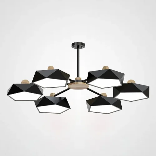 Люстра подвесная GEOMETRIC CH 6 черная 140731-26 ImperiumLoft чёрная на 6 ламп, основание чёрное в стиле скандинавский 