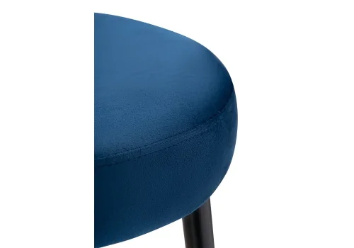 Барный стул dark blue 15066 Woodville, синий/велюр, ножки/металл/чёрный, размеры - ****420*420 фото 3