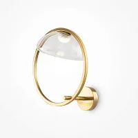 Бра LED Lunare MOD327WL-L5BS3K Maytoni прозрачный на 1 лампу, основание латунь в стиле современный арт-деко кольца Бра LED Lunare MOD327WL-L5BS3K Maytoni прозрачный на 1 лампу, основание латунь в стиле современный арт-деко кольца