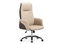 Компьютерное кресло Avrora beige / brown 15820 Woodville, бежевый/искусственная кожа экокожа, ножки/металл/хром, размеры - *1280***710*620