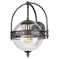 Бра Yonkers LSP-9181V Lussole прозрачный 1 лампа, основание чёрное серое в стиле лофт 