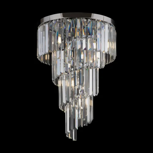 Люстра потолочная Louis RC007CL-06CH Maytoni прозрачная на 6 ламп, основание хром в стиле современный классический каскад фото 2
