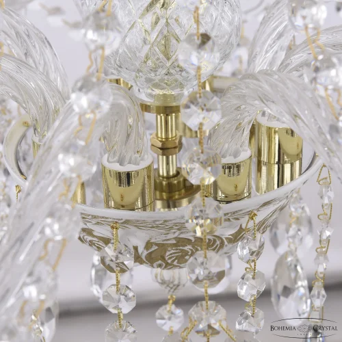 Люстра подвесная AL16313/8/240 WMG Bohemia Ivele Crystal без плафона на 8 ламп, основание белое патина золотое в стиле классический sp фото 3