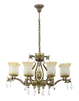 Люстра подвесная Dorato E 1.1.8.200 S Dio D'Arte белая на 8 ламп, основание золотое в стиле классика 