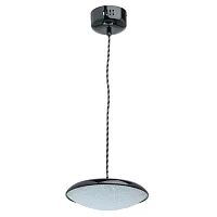 Светильник подвесной LED Перегрина 703011201 DeMarkt белый 1 лампа, основание чёрное в стиле хай-тек 