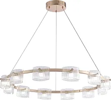 Люстра подвесная LED Ori 4248-12P Favourite прозрачная белая на 12 ламп, основание золотое в стиле современный 