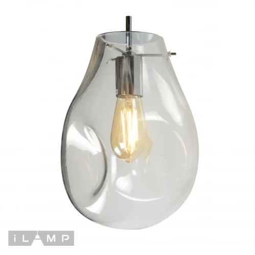 Светильник подвесной Pear 8827/1P CR iLamp прозрачный 1 лампа, основание хром в стиле современный  фото 3