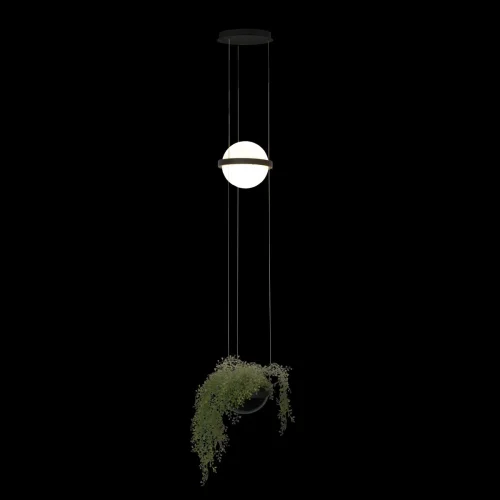 Светильник подвесной LED Jardin 10121/B LOFT IT белый 1 лампа, основание чёрное в стиле современный флористика фото 2