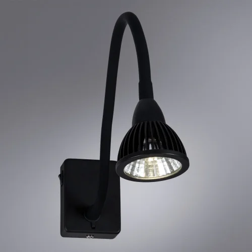 Бра с выключателем LED  A4107AP-1BK Arte Lamp чёрный на 1 лампа, основание чёрное в стиле современный гибкая ножка фото 2