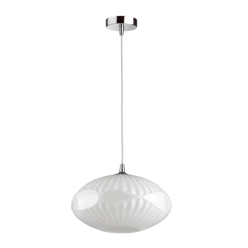 Светильник подвесной Astea 4748/1 Odeon Light белый 1 лампа, основание хром в стиле современный выдувное