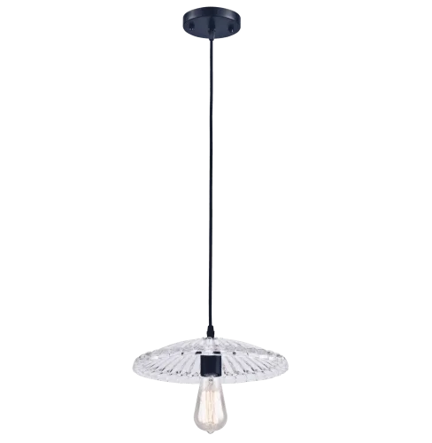 Светильник подвесной лофт ASHANTI 1258.1 Lucia Tucci прозрачный 1 лампа, основание чёрное в стиле лофт 