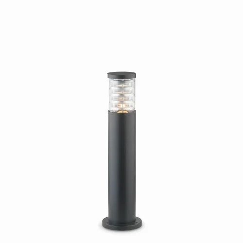 Парковый светильник TRONCO PT1 H60 NERO Ideal Lux уличный IP44 чёрный на 1 лампу, плафон прозрачный в стиле современный E27