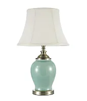 Настольная лампа Gustavo E 4.1 GR Arti Lampadari белая 1 лампа, основание зелёное керамика в стиле классический 