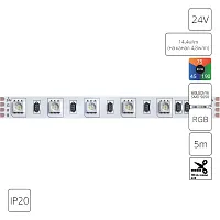 Светодиодная лента 24В 14,4Вт/м (на канал 4,8Вт/м) RGB 90+ 10мм SMD5050 60шт/м 5м IP20 Tape A2406010-01-RGB Arte Lamp цвет LED RGBK, световой поток Lm