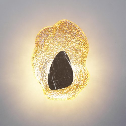 Бра LED Coralla 5461/12WLA Odeon Light янтарный на 1 лампу, основание чёрное в стиле современный флористика арт-деко отражённый свет фото 3