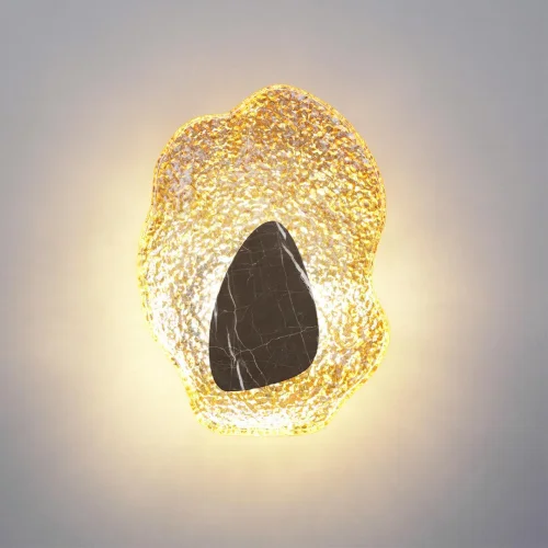 Бра LED Coralla 5461/12WLA Odeon Light янтарный на 1 лампу, основание чёрное в стиле современный флористика арт-деко отражённый свет фото 3