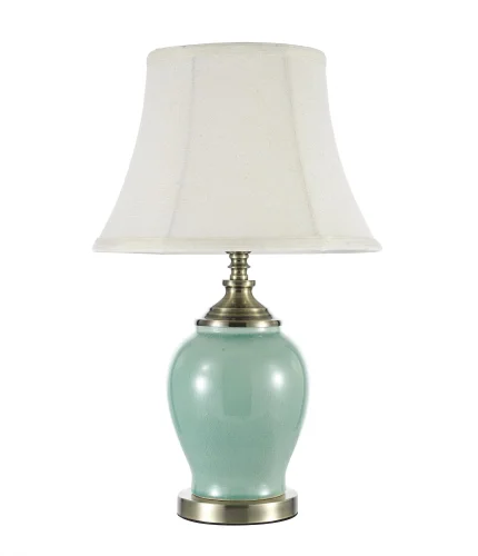 Настольная лампа Gustavo E 4.1 GR Arti Lampadari белая 1 лампа, основание зелёное керамика в стиле классический 
