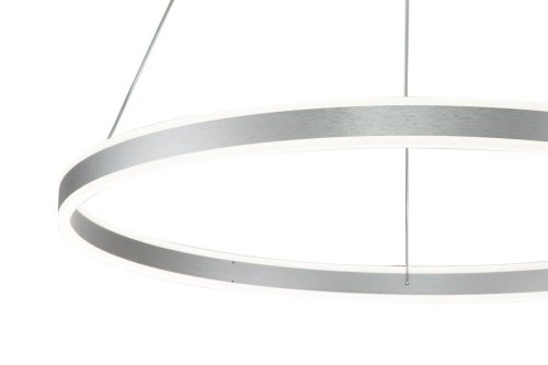Светильник подвесной LED с пультом Galass V000018L Indigo белый 1 лампа, основание серебряное в стиле современный кольца с пультом фото 2
