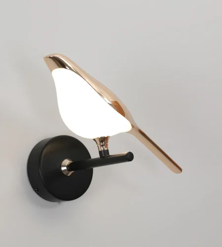 Бра LED Арси 08446-1,33 Kink Light золотой белый на 1 лампа, основание чёрное в стиле современный флористика птички фото 3