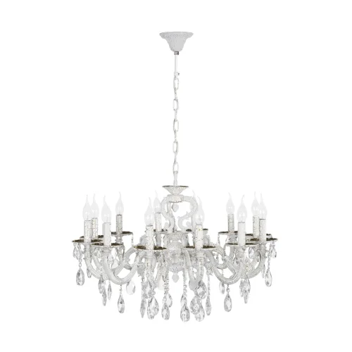 Люстра хрустальная подвесная Siena E 1.1.12.200 BW Dio D'Arte без плафона на 12 ламп, основание белое в стиле классический 