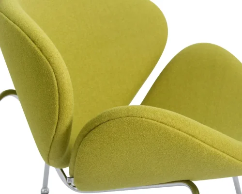 Кресло дизайнерское 72-LMO EMILY, цвет сиденья светло-зеленый (AF3), цвет основания хромированная сталь Dobrin, зелёный/винил, ножки/металл/хром, размеры - ****810*780 фото 9