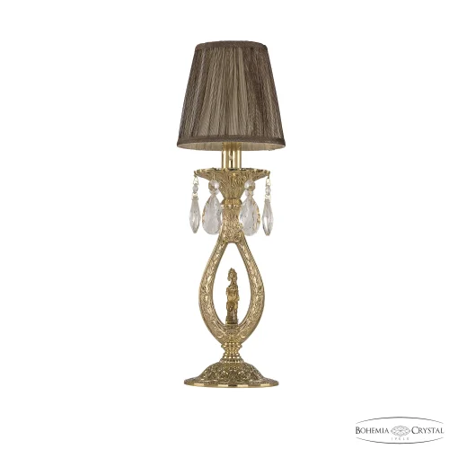 Настольная лампа 72400L/1 G FH1S ST9 Bohemia Ivele Crystal коричневая 1 лампа, основание золотое металл в стиле классический sp