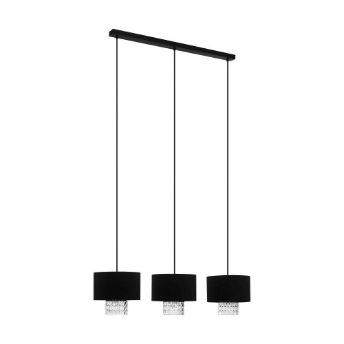 Светильник подвесной Sapuara 39978 Eglo чёрный 3 лампы, основание чёрное в стиле модерн 