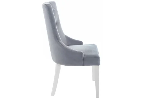 Деревянный стул Elegance white / grey 11585 Woodville, серый/велюр, ножки/дерево/белый, размеры - ****520*580 фото 2