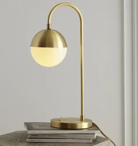 Настольная лампа Cedar 73971-22 ImperiumLoft белая 1 лампа, основание латунь металл в стиле современный 
